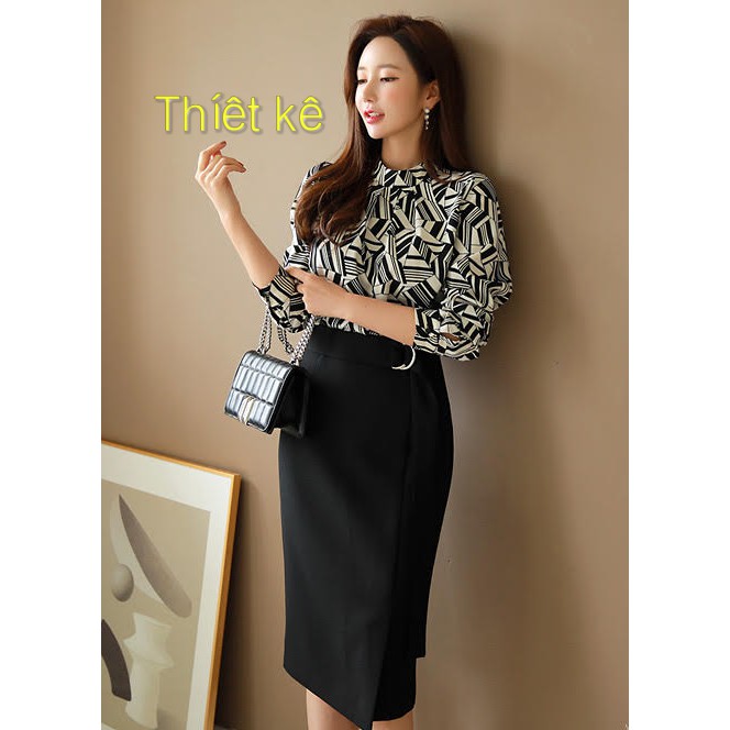 Chân váy công sở 🥻 hàng thiết kế ♥️ chân váy đẹp 🌹 chất liệu vải nhập có độ co giãn tốt MS016 | BigBuy360 - bigbuy360.vn