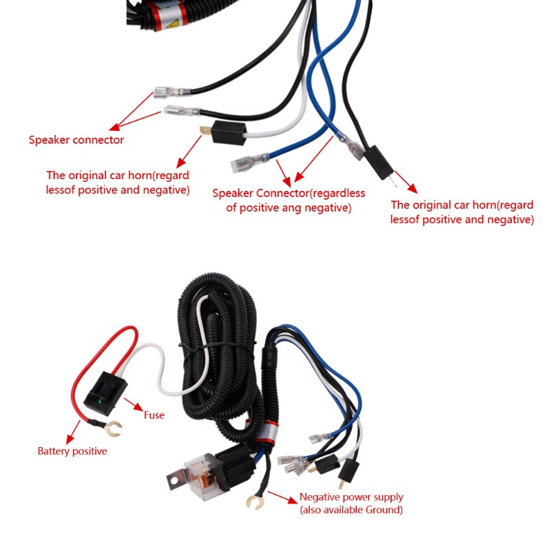 Bộ rơ le đấu nối dây còi điện 12V chuyên dụng cho xe hơi