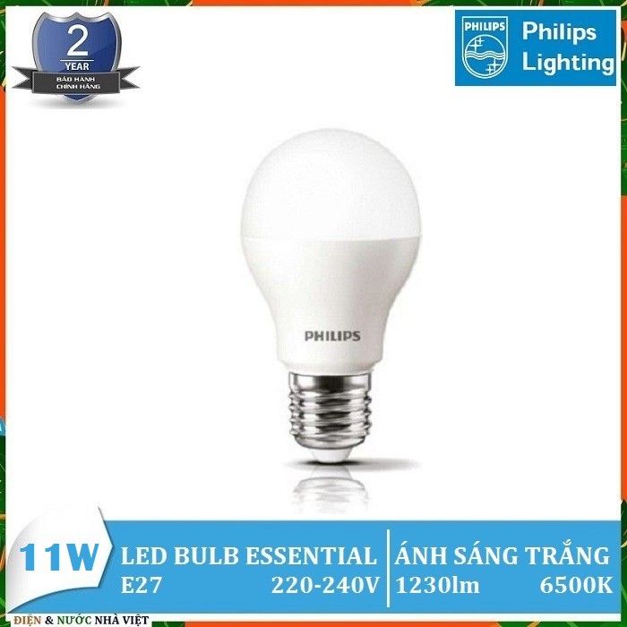 BÓNG ĐÈN PHILIPS LEDBULB ESSENTIAL 3W & 5W & 7W & 9W & 11W E27 A60 ( TIẾT KIỆM ĐIỆN - ÁNH SÁNG TRẮNG & VÀNG ) | BigBuy360 - bigbuy360.vn