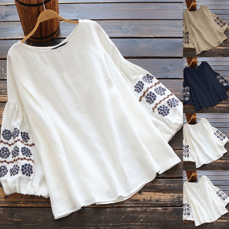 Áo ZANZEA Nữ Tay Dài Thêu Hoa Thời Trang