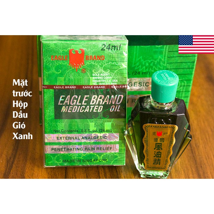 DẦU GIÓ CON Ó MỸ EAGLE BRAND MEDICATED OIL 24ML CỦA SINGAPORE (DẦU XANH, DẦU TRẮNG)