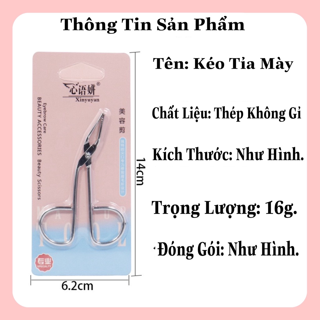 [MỚI} Kéo Tỉa Chân Mày Dạng Đầu Nhíp Độc Đáo, Nhỏ Gọn Tiện Lợi Mã 02.