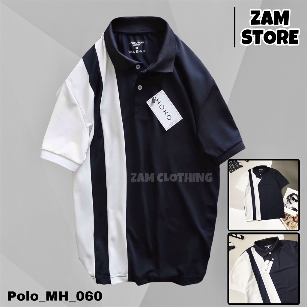 Áo polo thun nam 𝐅𝐑𝐄𝐄𝐒𝐇𝐈𝐏 ngắn tay phối màu ngắn tay, chất poli cao cấp thoáng mát [MH_060]