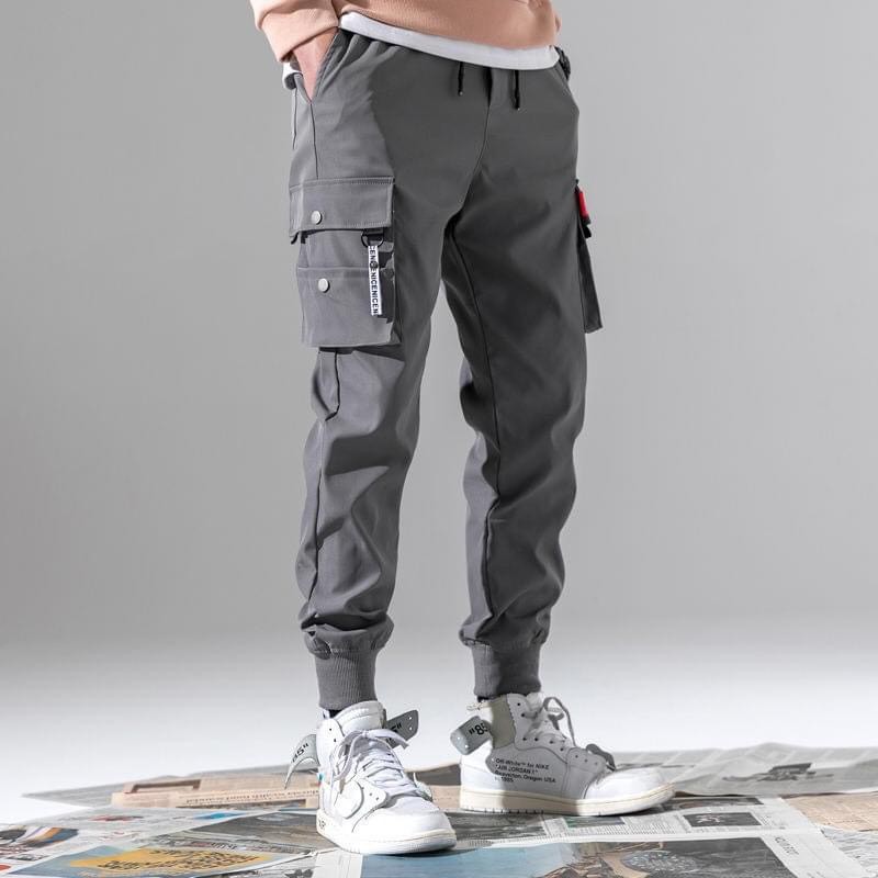 Quần Kaki dài TÚI HỘP Unisex Nam Nữ cao cấp phối dây phong cách jogger ulzzang full size 2 màu đen xám