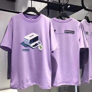 Áo thun tay lỡ Unisex Davis tím