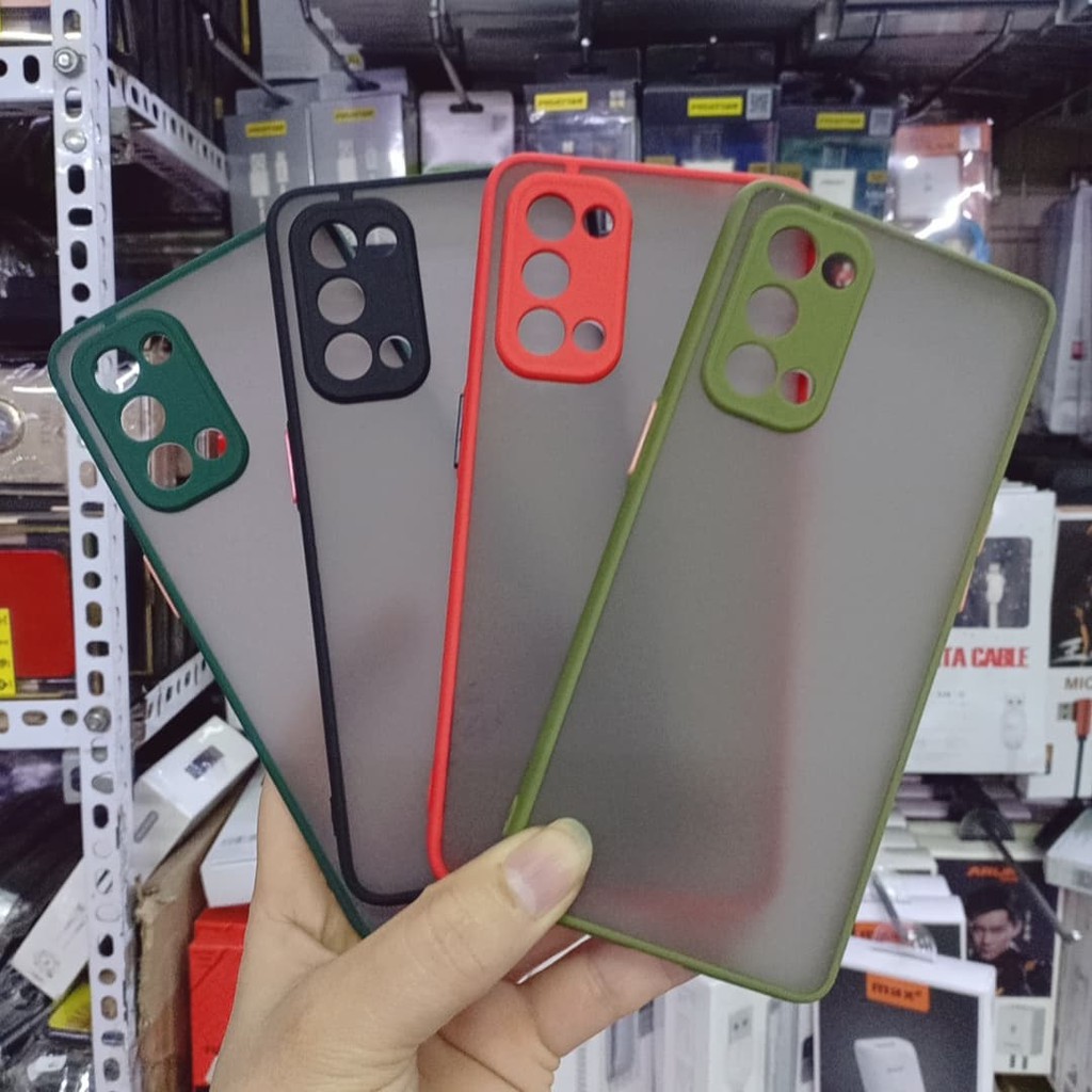 Ốp lưng nhám mặt mờ viền màu OPPO Reno 5