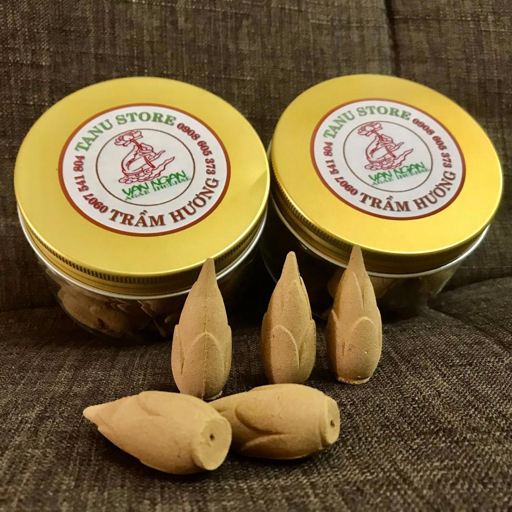 NHANG NỤ TRẦM HƯƠNG CHẢY KHÓI NGƯỢC HÌNH BÚP SEN MẪU 2- MÙI THƠM ĐẬM ĐÀ, THOẢNG XA, CHUẨN TRẦM - TANUSTORE