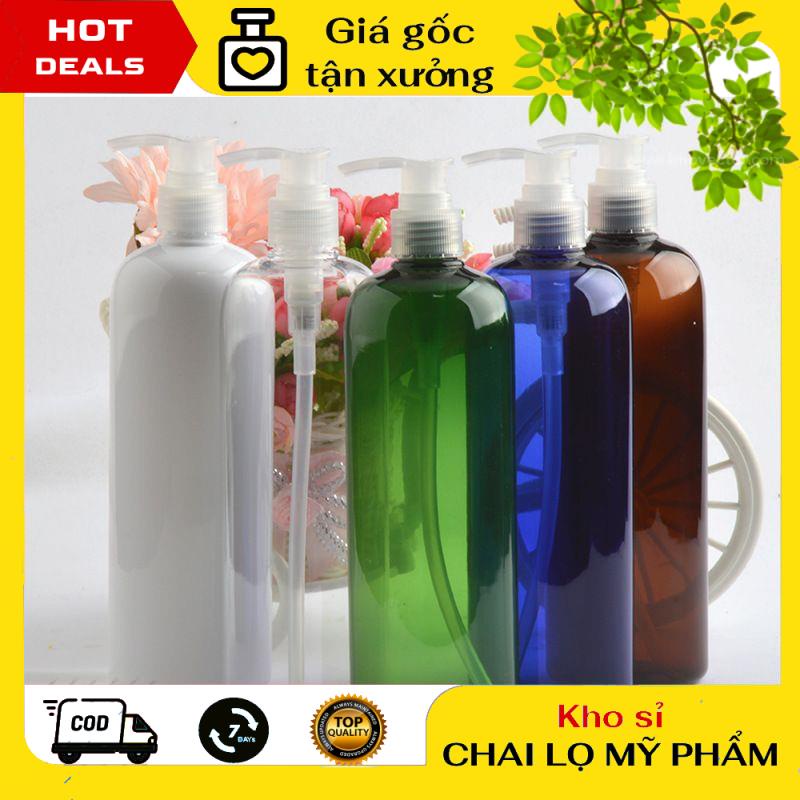 Chai Chiết Mĩ Phẩm ❤ KHO SỈ ❤ Chai nhựa vòi nhấn sữa tắm 500ml Thân Cao/ Chai nhựa pet chiết mỹ phẩm , phụ kiện du lịch