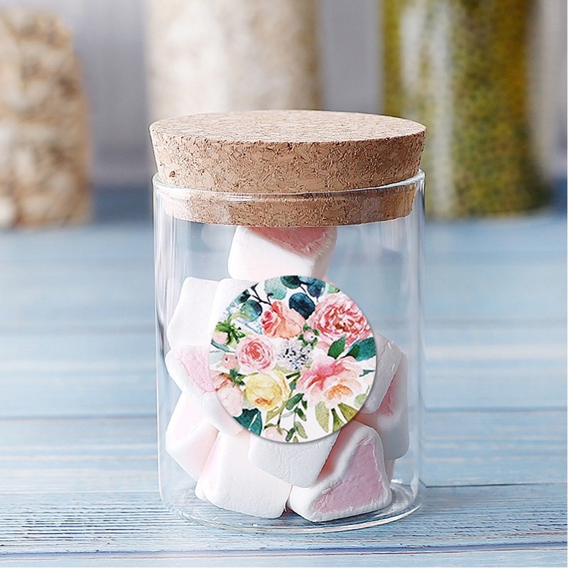 Set 500 Miếng Dán Trang Trí Niêm Phong Bao Thư In Chữ Thank You Và Trái Tim Màu Hồng Dễ Thương