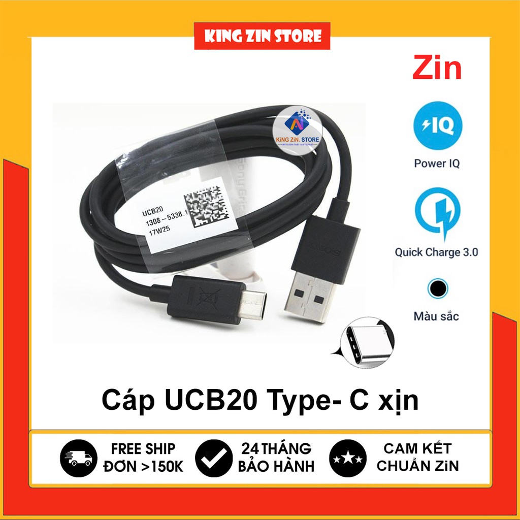 Cáp sạc siêu nhanh Sony UCB20 (Type- C) Chính hãng, Hỗ trợ sạc nhanh Quick Charge 3.0