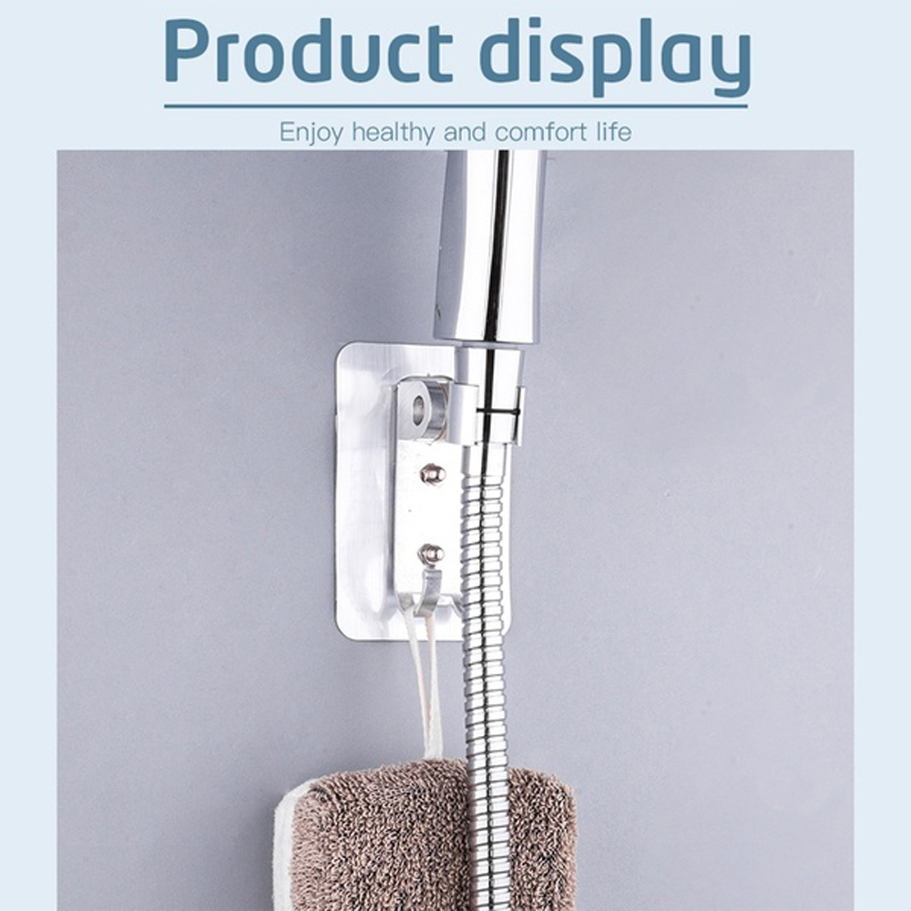 ❀SIMPLE❀ Fitting Shower Head Bracket Self-Adhesive Bathroom Accessories Storage Rack Wall Mounted No Punching Holder 90º Adjustable Non-Trace Stand