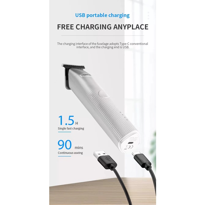 Máy cạo râu Cắt Tóc Kemei Mini Lưỡi Chữ T 0Mm Chất Lượng Cao