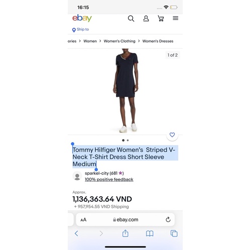 Đầm Tommy xuất dư xịn dáng thể thao