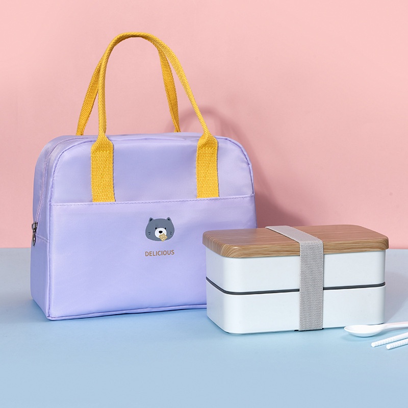 Túi Đựng Hộp Cơm Trưa Cách Nhiệt Sức Chứa Lớn Màu Sắc Macaron