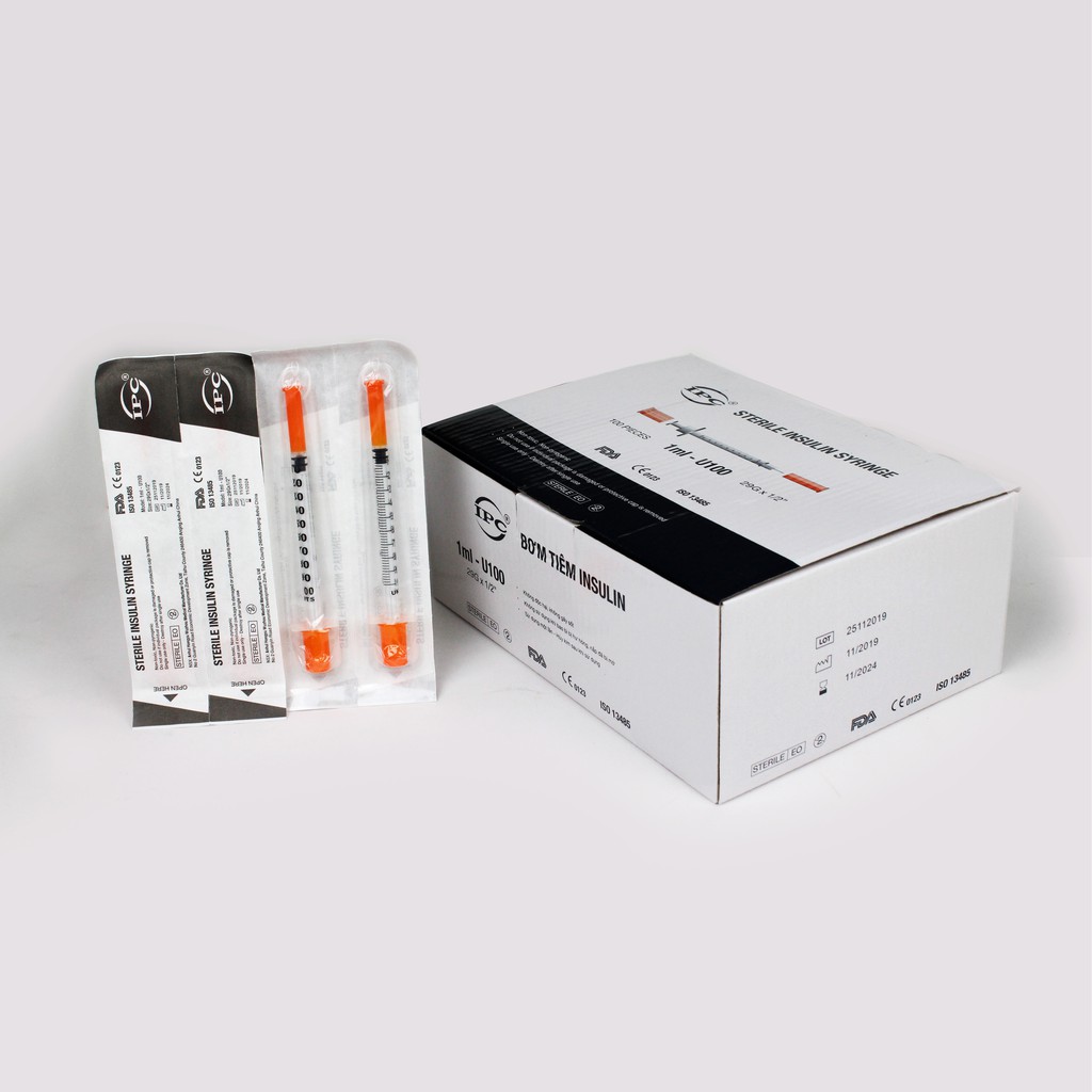 Bơm tiêm Insulin 1ml, 0.5ml IPC (20 CÁI/ 50 CÁI)