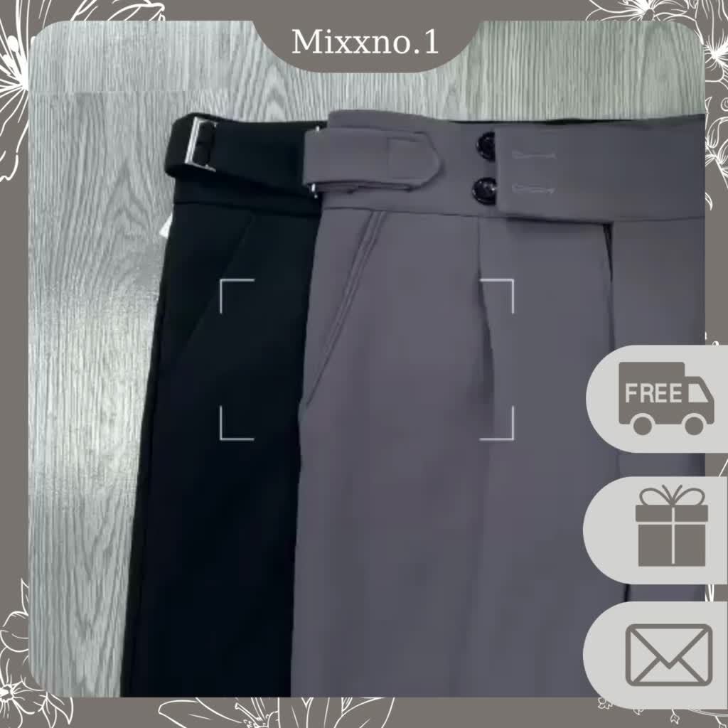 Quần Âu Baggy Nam Ống Đứng Trơn Màu Cạp Cao Phối Đai Khuy Kiểu Mới Thời Trang Mixxno1 QUAN NAM 130 | BigBuy360 - bigbuy360.vn