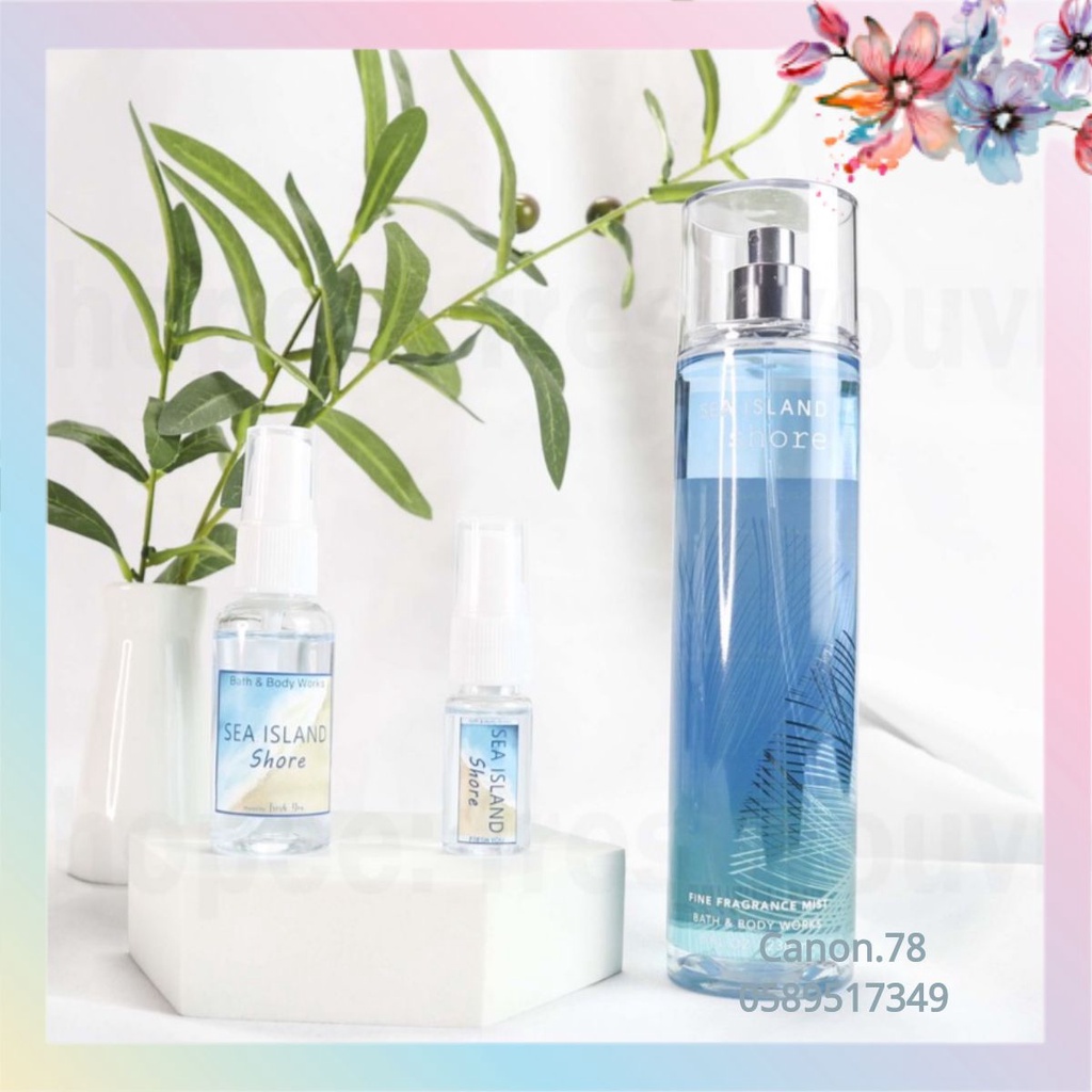 Sea Island Shore - Xịt thơm toàn thân Body Mist Bath & Body Works Sea Island Cotton - Mát Chiết 10/30/50ml