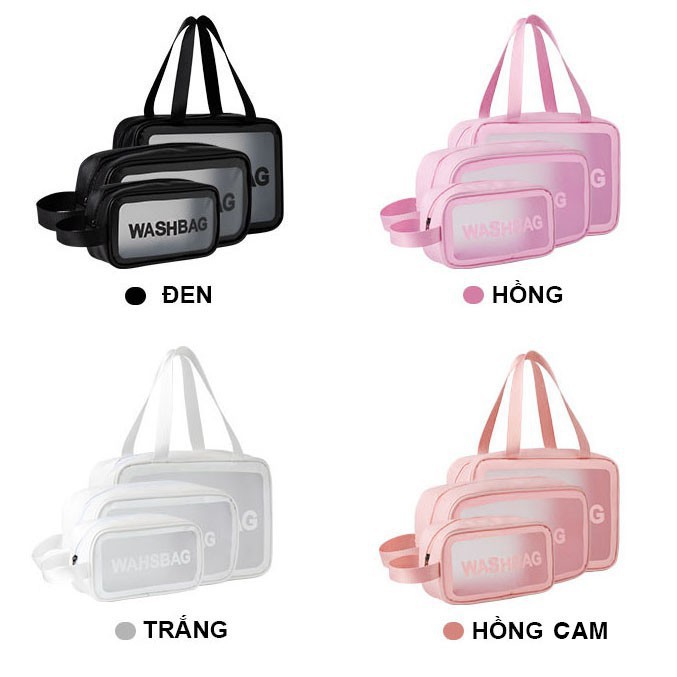 Bộ 3 túi đựng mỹ phẩm/ Đồ trang điểm du lịch chống thấm nước Washbag