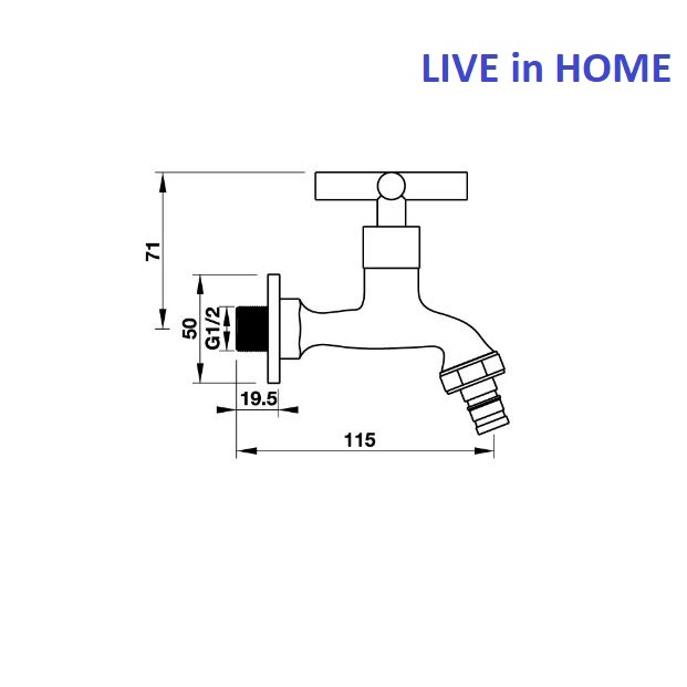 Vòi lạnh gắn tường COMPACT HAFELE 495.61.020 chính hãng