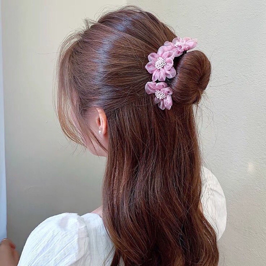 Kẹp tóc hình hoa chống rơi xinh xắn tiện dụng