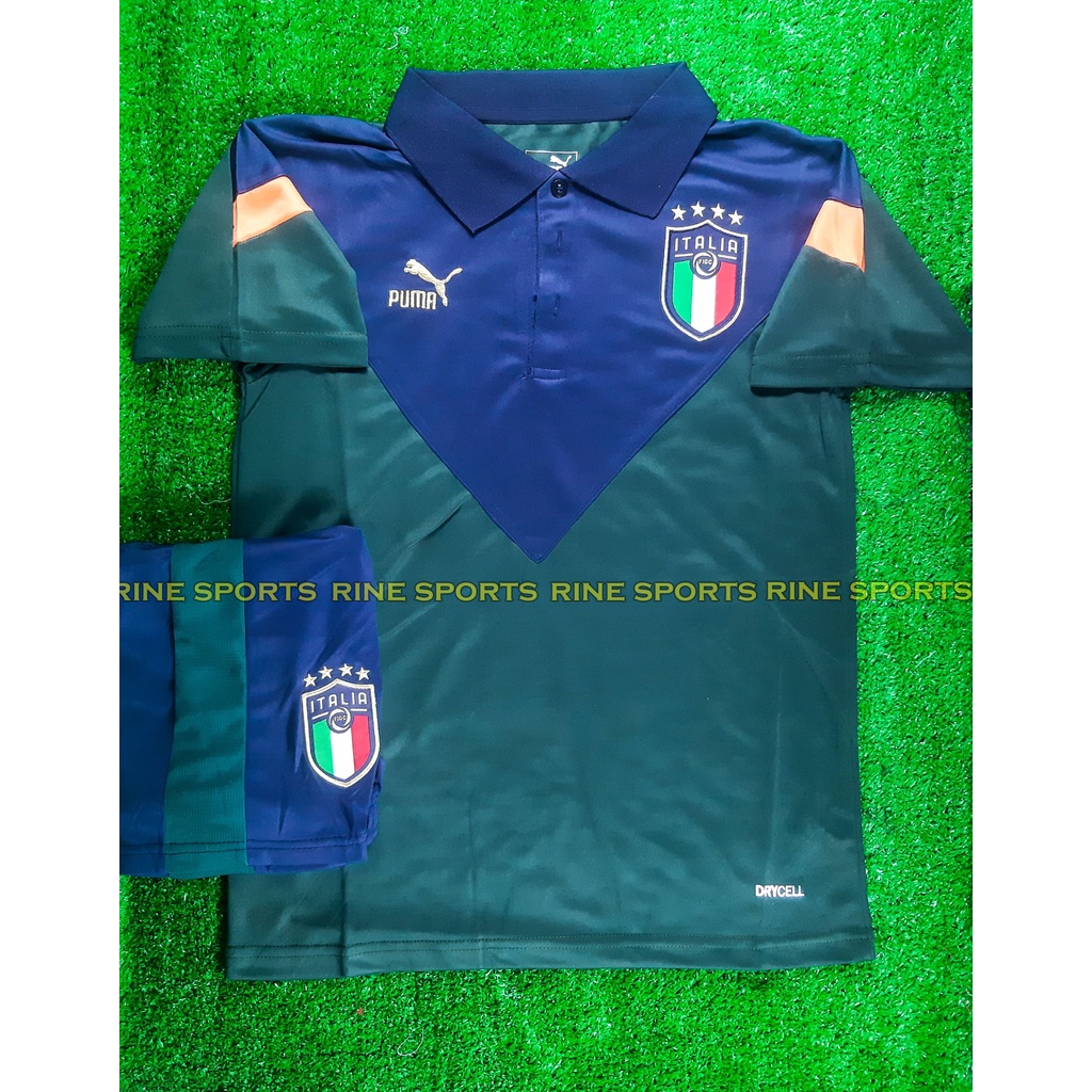 Hàng Thailand Bộ áo bóng đá ý – Italia xanh polo Super hàng thailand Euro và vòng loại World Cup2021 Giống thi đấu