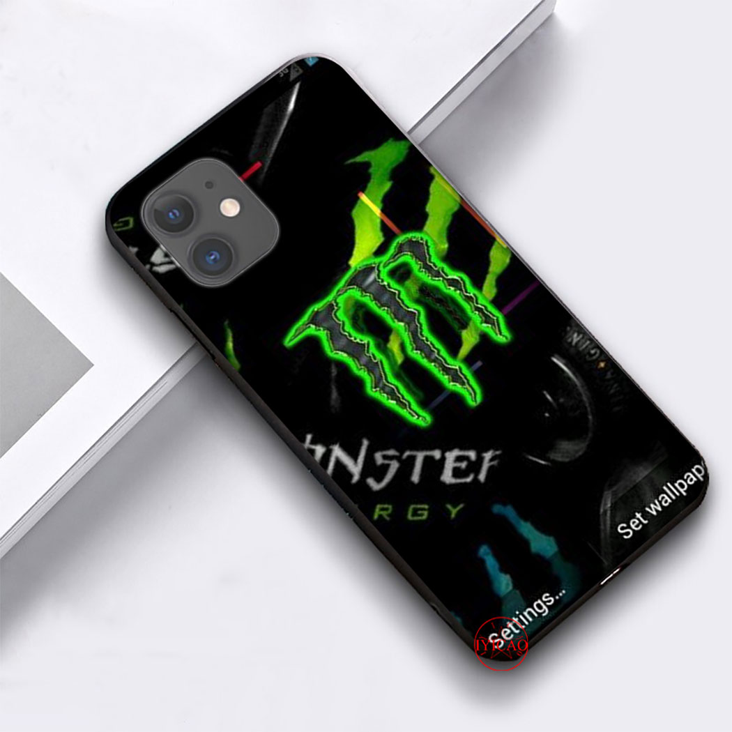 YN95 Monster Energy Silicone Case Soft Cover iPhone 12 Mini 11 Pro Max