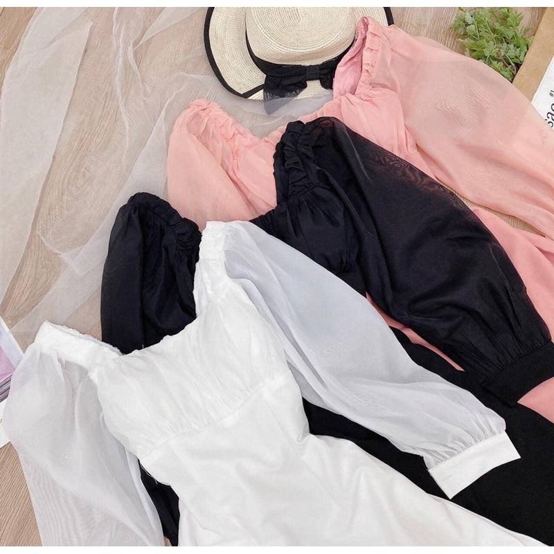 8066 đầm cổ u tay voan | BigBuy360 - bigbuy360.vn