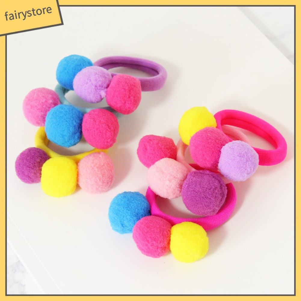 Dây Buộc Tóc Trang Trí Bóng Lông Xinh Xắn Cho Nữ