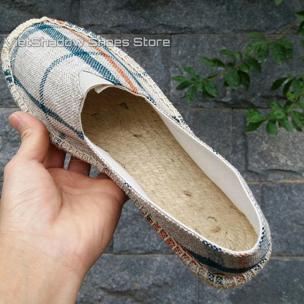 Slip on nam | giày lười vải nam kiểu TOMS - Vải bố, đế cói - Mã SP 8085 hàng Quảng Châu