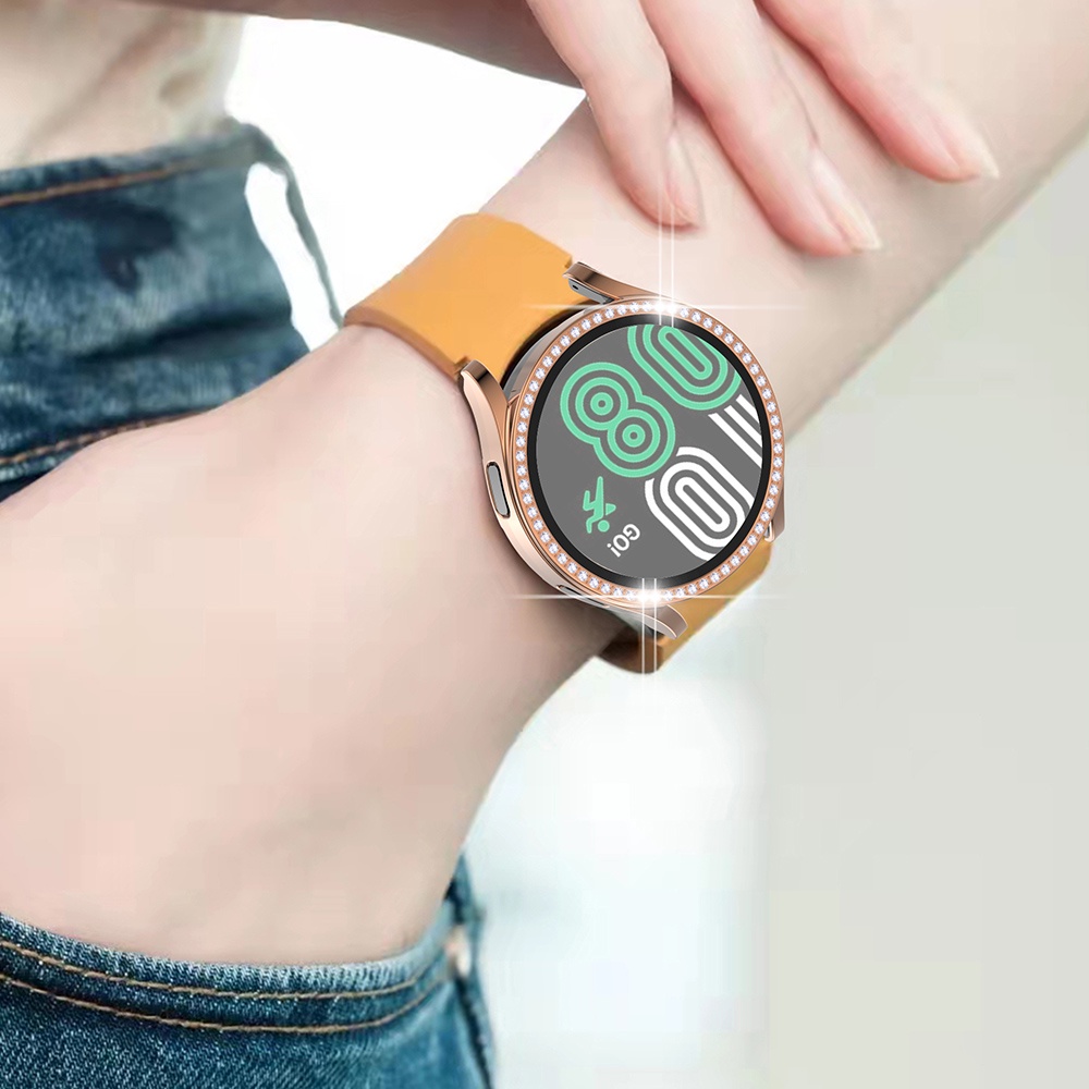 Ốp Bảo Vệ Mặt Đồng Hồ Thông Minh Samsung Galaxy Watch 4 40/44mm Kèm Kính Cường Lực