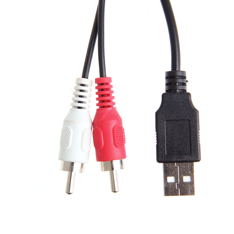 1m Dây Cáp Chuyển Đổi Cổng USB 2 RCA Sang 3 5mm AUX 1 8 Jack Cho Máy Nghe Nhạc MP3 Xe Hơi / Tàu Thuyền