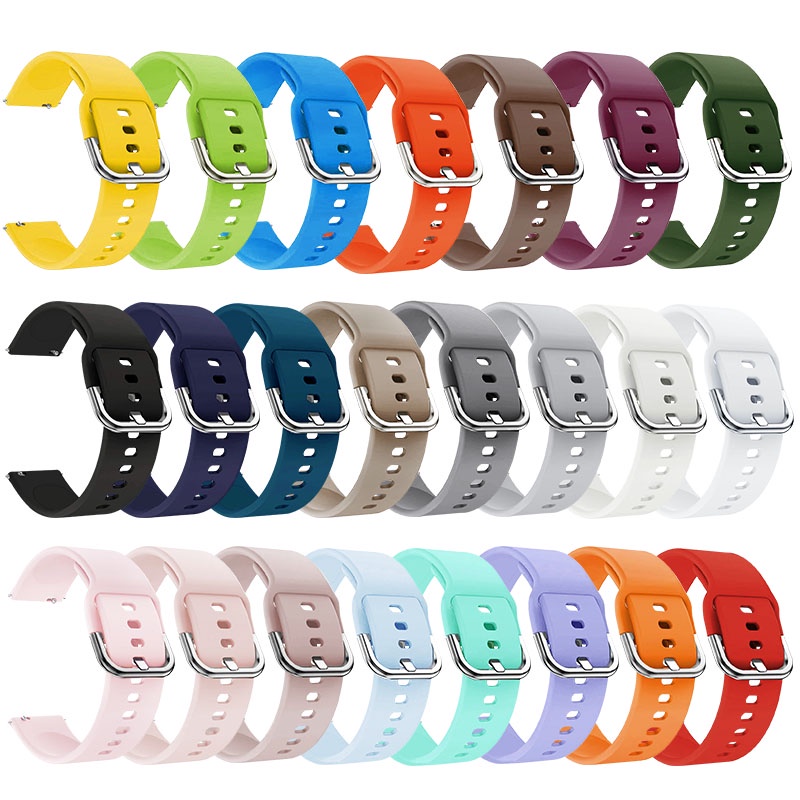 Dây Đeo Thay Thế Bằng Silicon 20mm 22mm Cho Đồng Hồ Samsung Galaxy Watch Active 42mm Gear S2 Classic