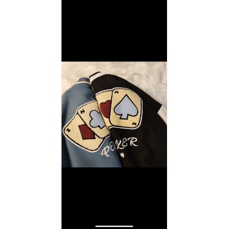 ÁO KHOÁC BOMBER NAM PHỐI HỌA TIẾT LÁ BÀI SIÊU PHONG CÁCH THỜI TRANG