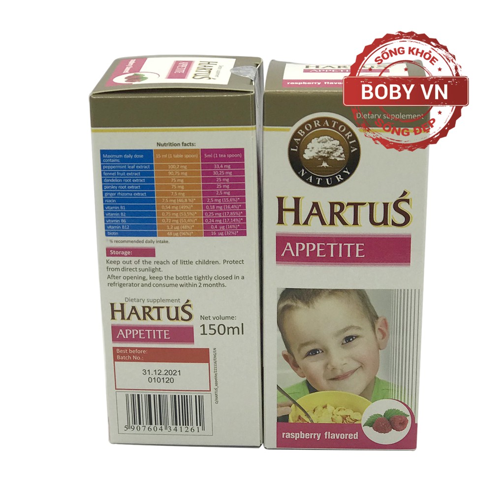 Hartus Appetite cho trẻ biếng ăn chậm tăng cân - Boby