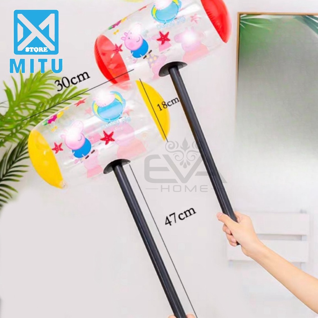 Đồ Chơi Bơm Hơi / Đồ Chơi Búa Tạ Hoạt Hình Đèn Phát Sáng Cán Tay Cầm Nhựa Lớn 70 Cm Vui Nhộn Sáng Tạoo