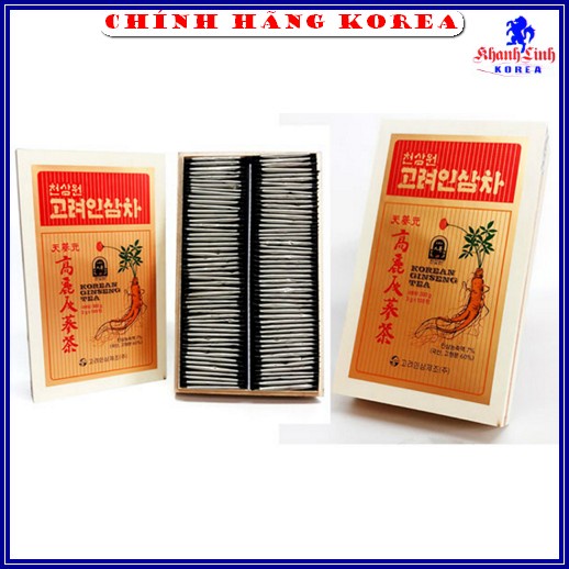 Trà Sâm Hộp Gỗ Hàn Quốc Chính Hãng Okinsam, Hộp 100 gói x 3gr