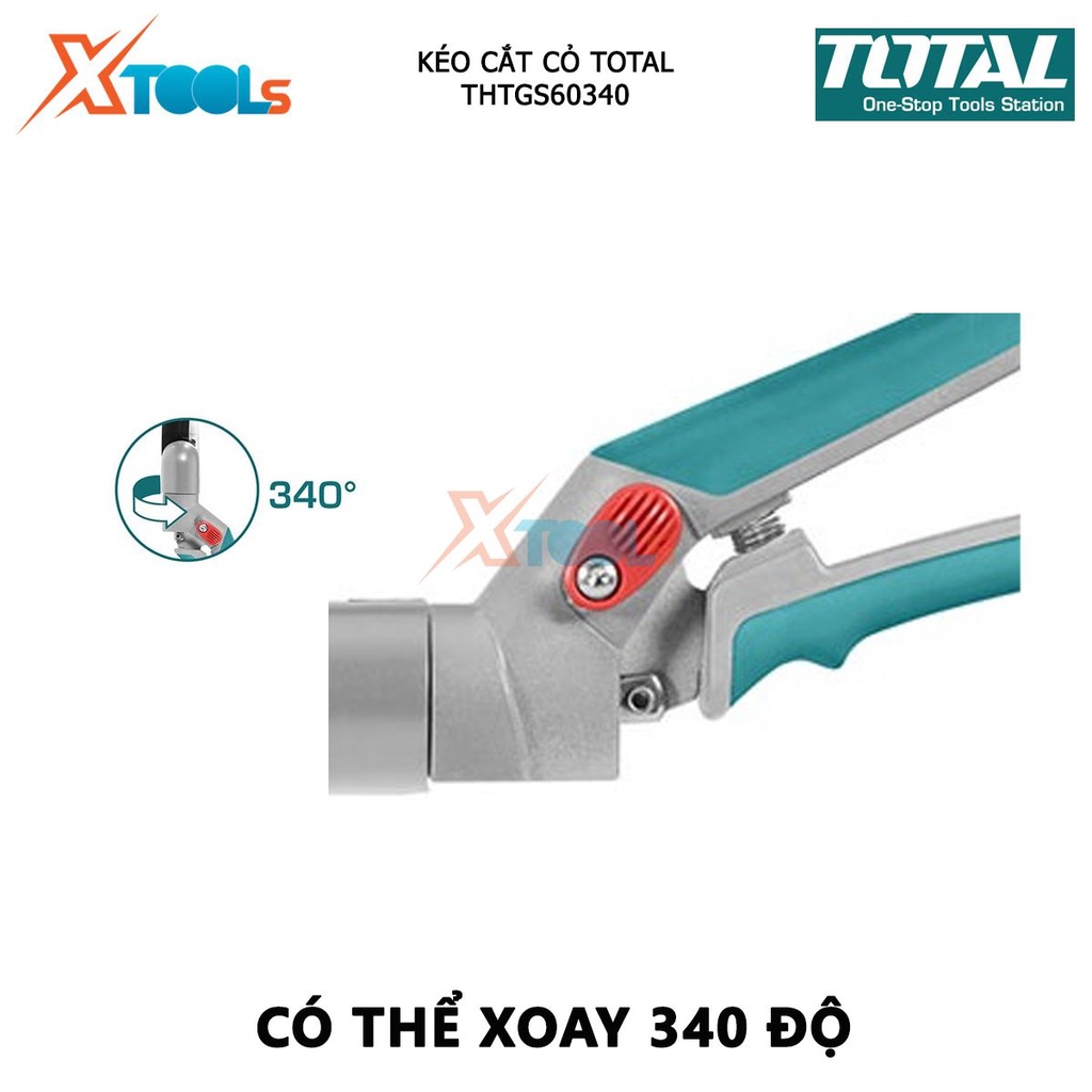 Kéo cắt cỏ TOTAL THTGS60340 | kéo làm vườn Tổng chiều dài 340MM, Chiều dài lưỡi 180mm / 7 &quot;, Chịu nhiệt, có lớp phủ chốn