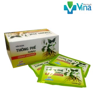 Viên ngậm ho Thông Phế Hadiphar - Hỗ trợ bổ phế giảm ho, làm ấm đường hô hấp vỉ 8 viên