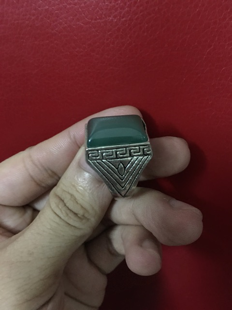 Nhẫn mã não mạ bạc