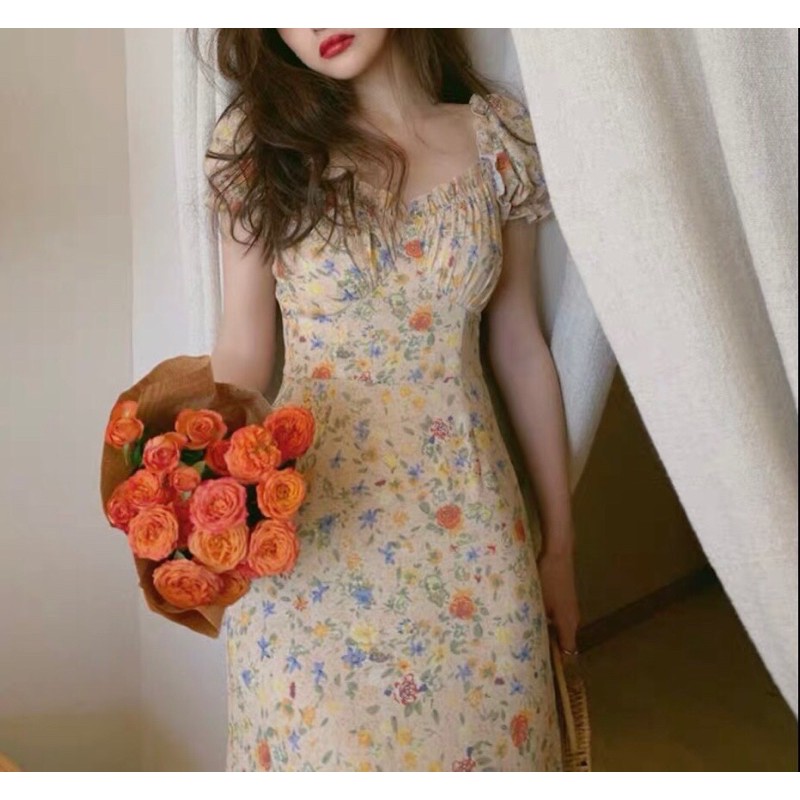 [Mã SKAMA06 giảm 8% tối đa 50K đơn 250K] Váy hoa nhí cổ vuông | BigBuy360 - bigbuy360.vn