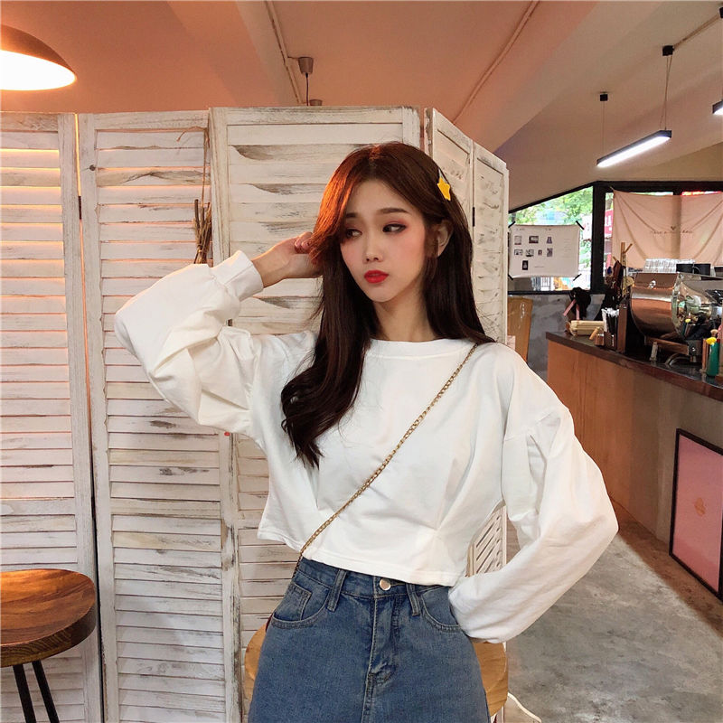 Áo Thun Nữ Dài Tay Cổ Tròn Thời Trang Hàn 2020