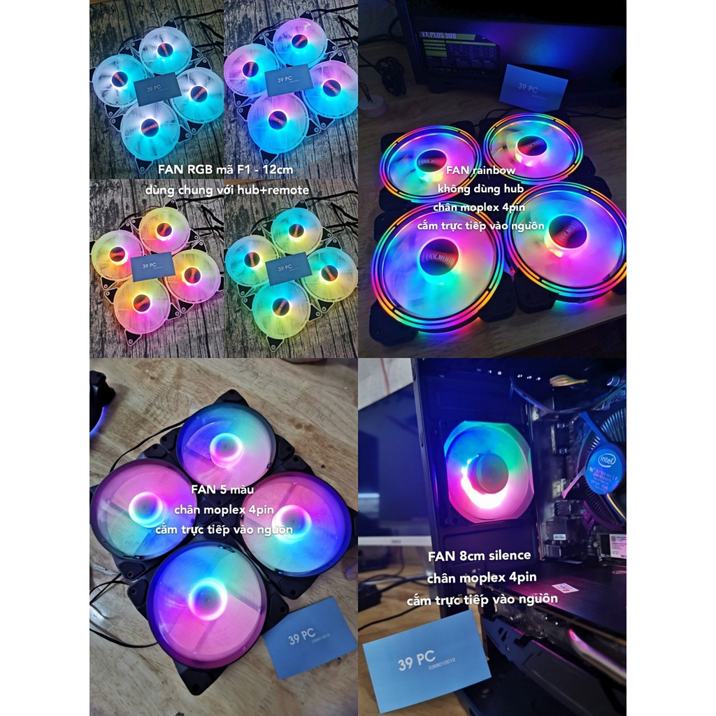 FAN CASE MÁY TÍNH coolmoon rainbow không dùng hub LED 5 MÀU - LED ĐƠN XANH/ĐỎ SIÊU ĐẸP NEW | WebRaoVat - webraovat.net.vn