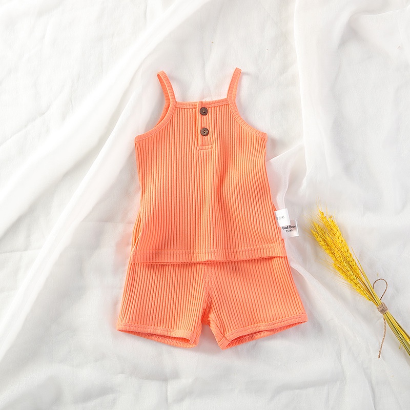 Bộ Ba Lỗ Thun Gân Cúc Ngực Cho Bé Gái