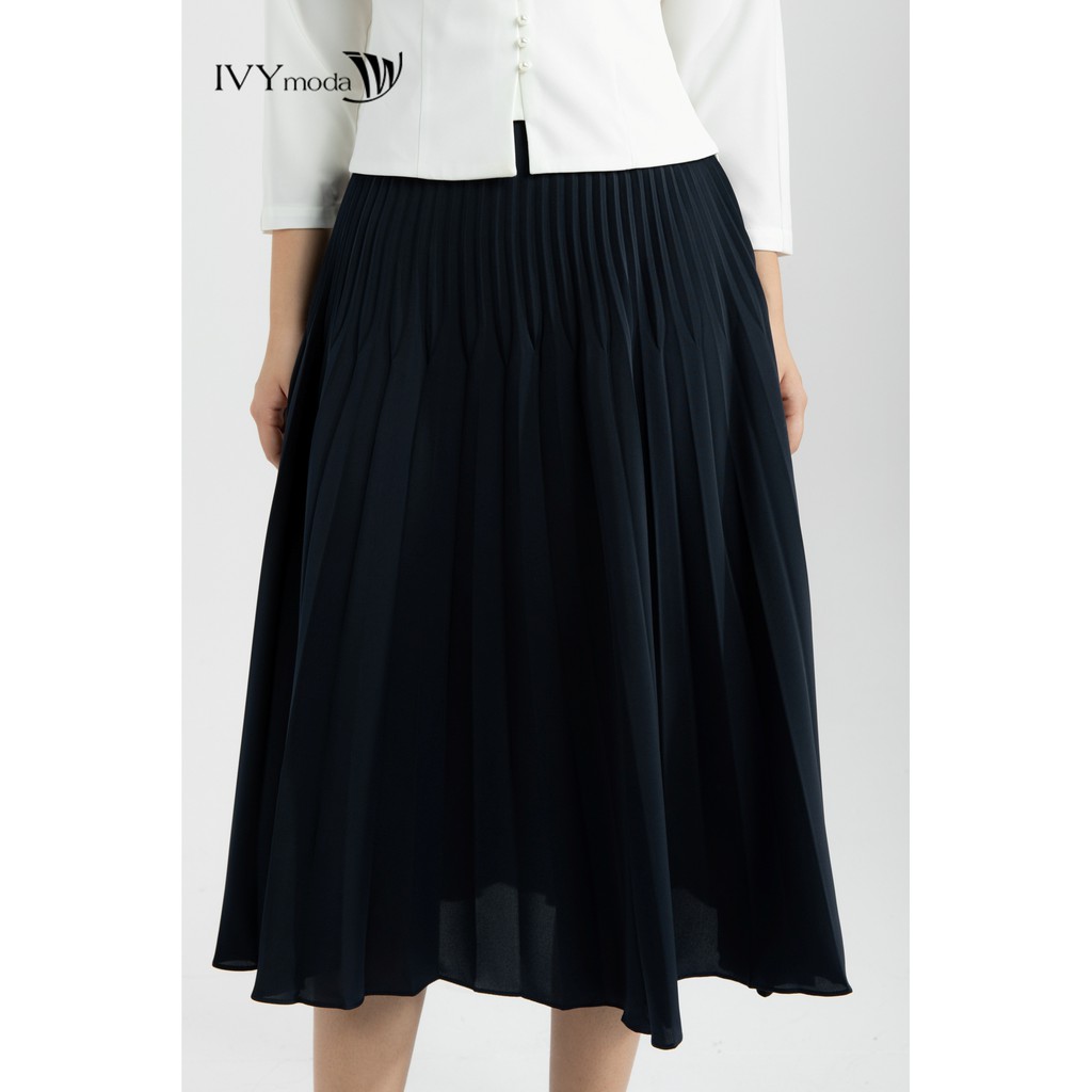 _Chân váy lụa xếp ly cách điệu IVY moda MS 30M6116 | BigBuy360 - bigbuy360.vn