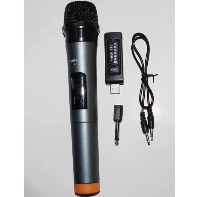 Micro Karaoke không dây đa năng cao cấp Zansong Shure Daile Aige V10 - dành cho loa kéo, loa bluetooth, amply hát karaok