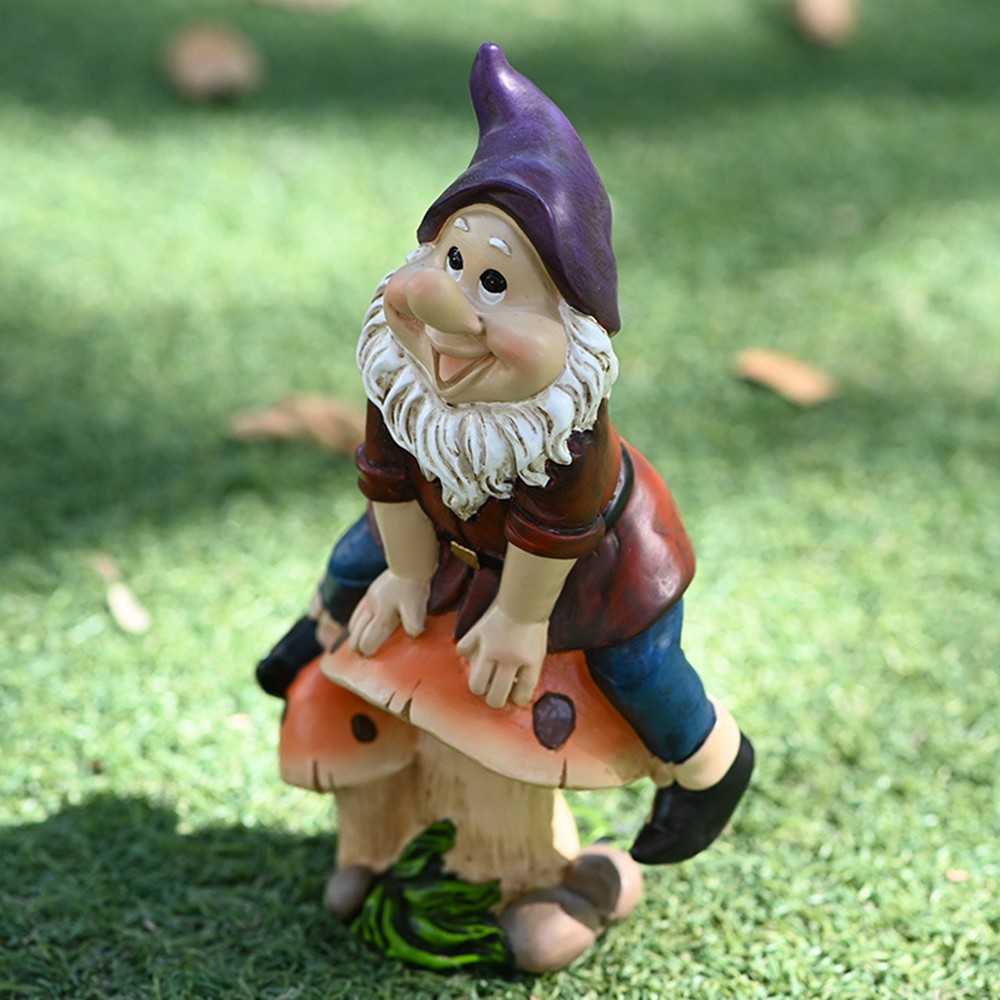 YEW Funny Dwarf Ornament Garden Sculpture Gnome Statue Resin Outdoor Courtyard Cartoon Decoration Lawn Figurine