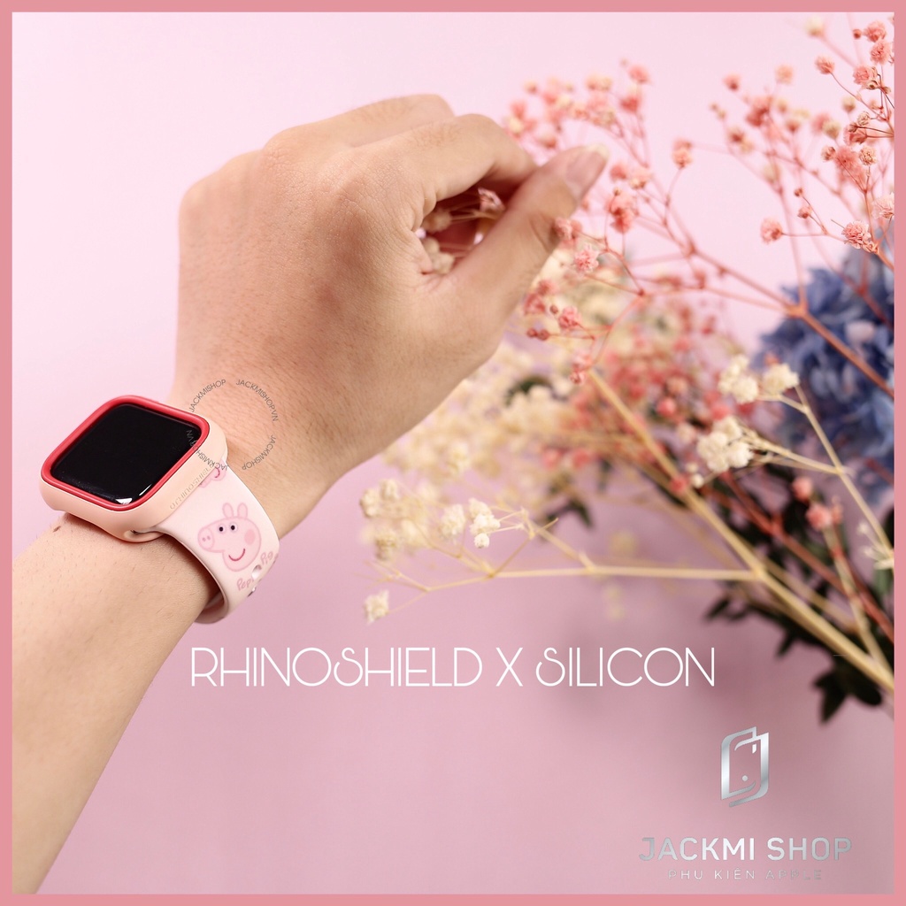 [COMBO 2 MÓN] DÂY SILICON HỌA TIẾT CHO APPLE WATCH + ỐP VIỀN RHINOSHIELD CHO APPLE WATCH