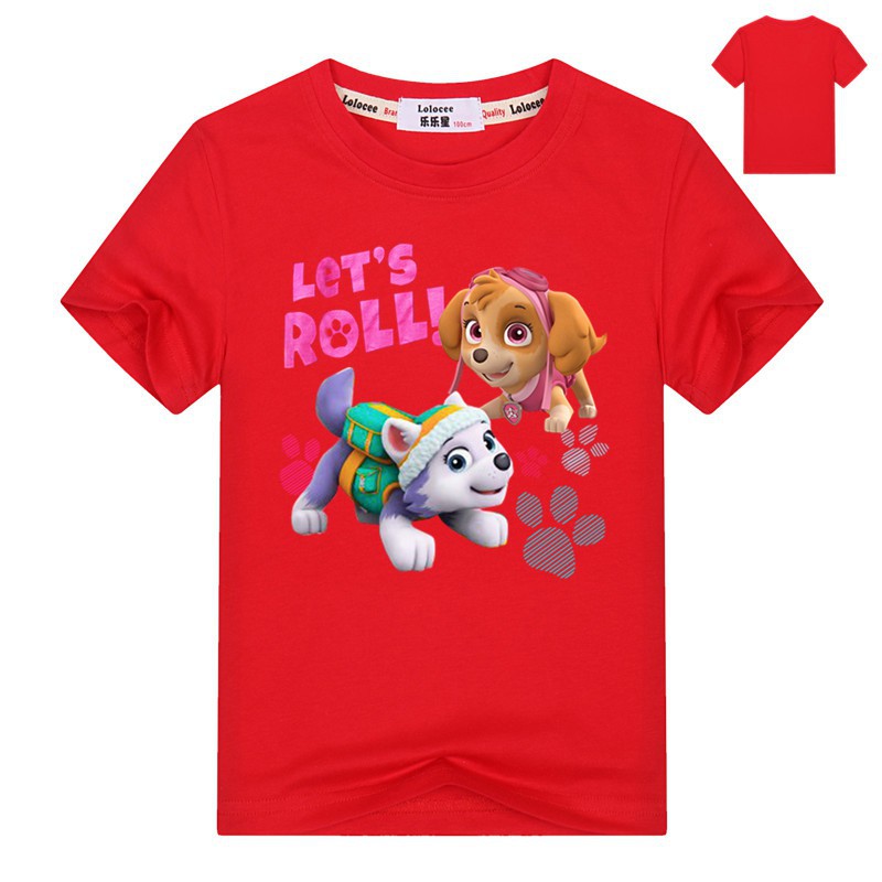 Áo thun tay ngắn in hoạ tiết hoạt hình Paw Patrol dễ thương