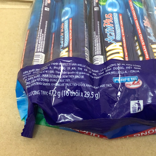 Vỉ x16 thỏi golia Activ Plus Mát Lạnh 472g