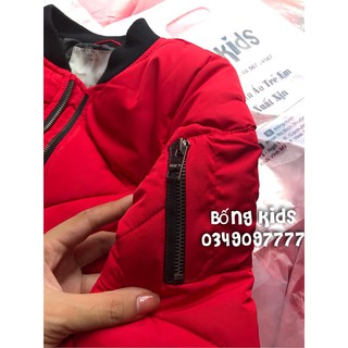 Áo Bomber Bé Trai Trần Trám Đỏ